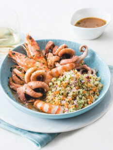 Cous cous di mare e verdurine croccanti