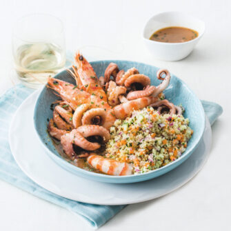 Cous cous di mare e verdurine croccanti