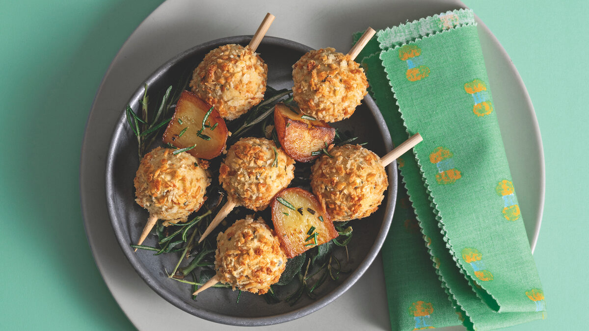 Polpette di pollo arrosto e patate novelle