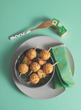 Polpette di pollo arrosto e patate novelle