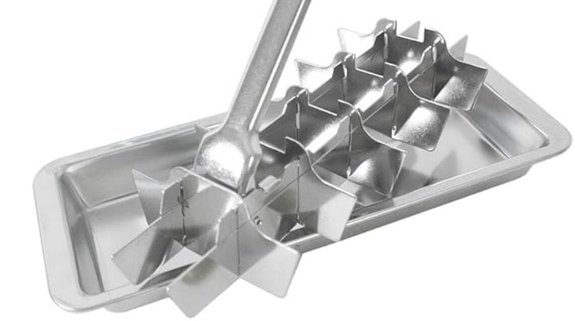 Vassoio metallo cubetti ghiaccio, con leva - 1950