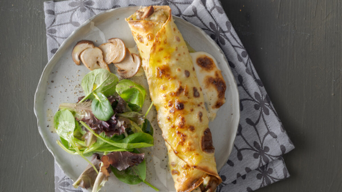Crepe farcite ai porcini e panna