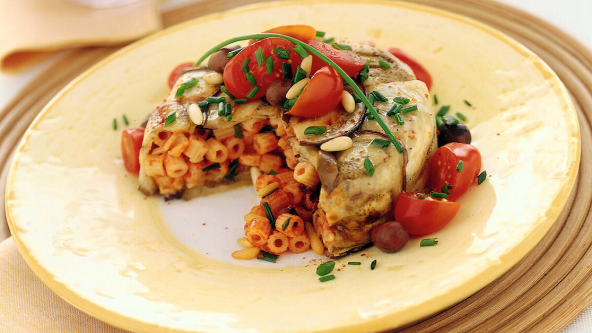 Charlotte di pasta con melanzane