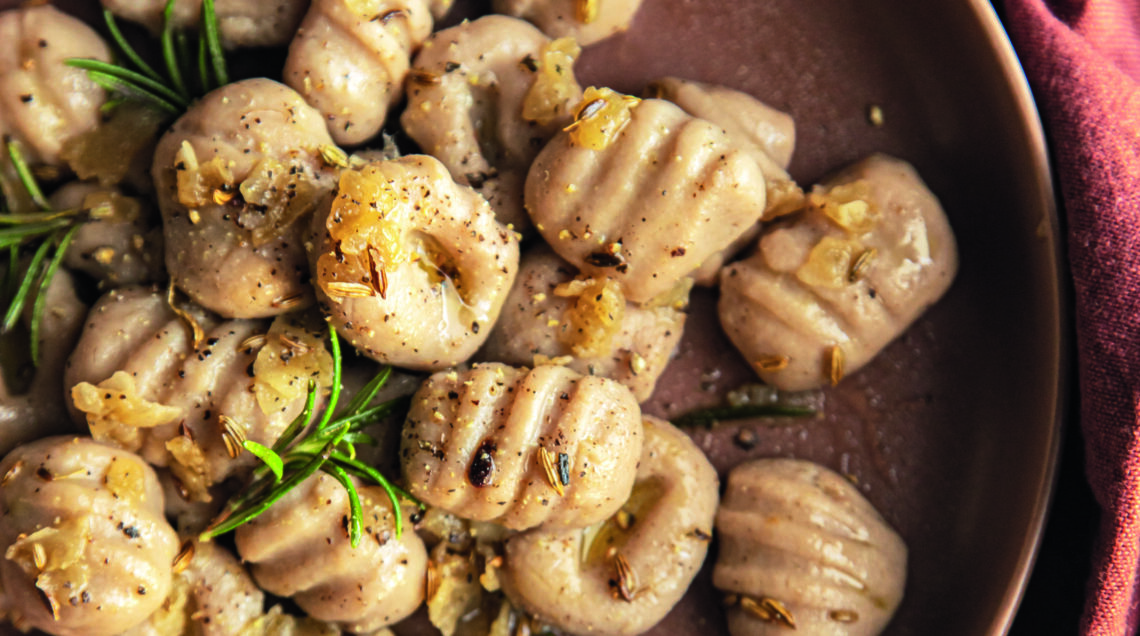 Gnocchi di patate e castagne al lardo di arnad