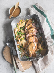 Filetto di maiale alla birra rossa con le rape