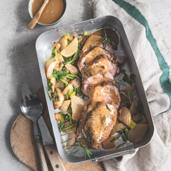 Filetto di maiale alla birra rossa con le rape