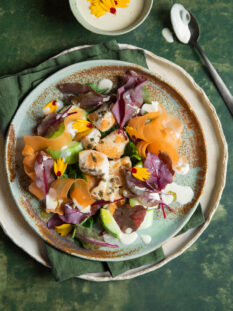 Bull's blood con pollo, verdure e salsa d'aglio