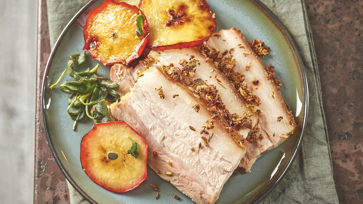 Pancetta di maiale speziata al forno