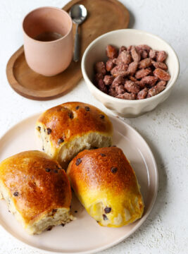 MANDORLE CARMELLATE CON PANBIORCHE CON GOCCE DI CIOCCOLATO