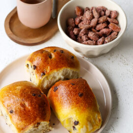 MANDORLE CARMELLATE CON PANBIORCHE CON GOCCE DI CIOCCOLATO