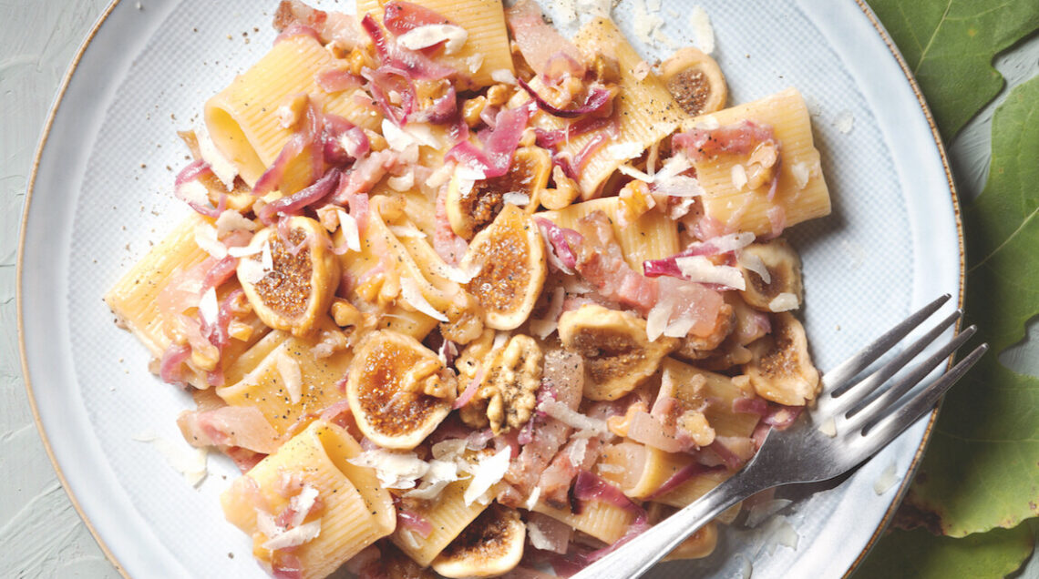Paccheri con fichi secchi e guanciale