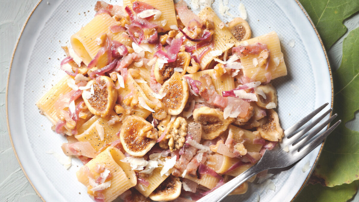 Paccheri con fichi secchi e guanciale