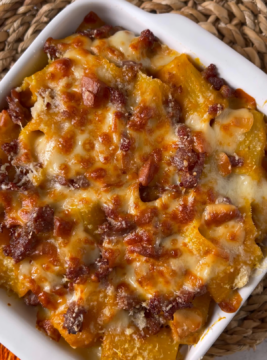 Pasta al forno con crema di zucca