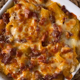 Pasta al forno con crema di zucca