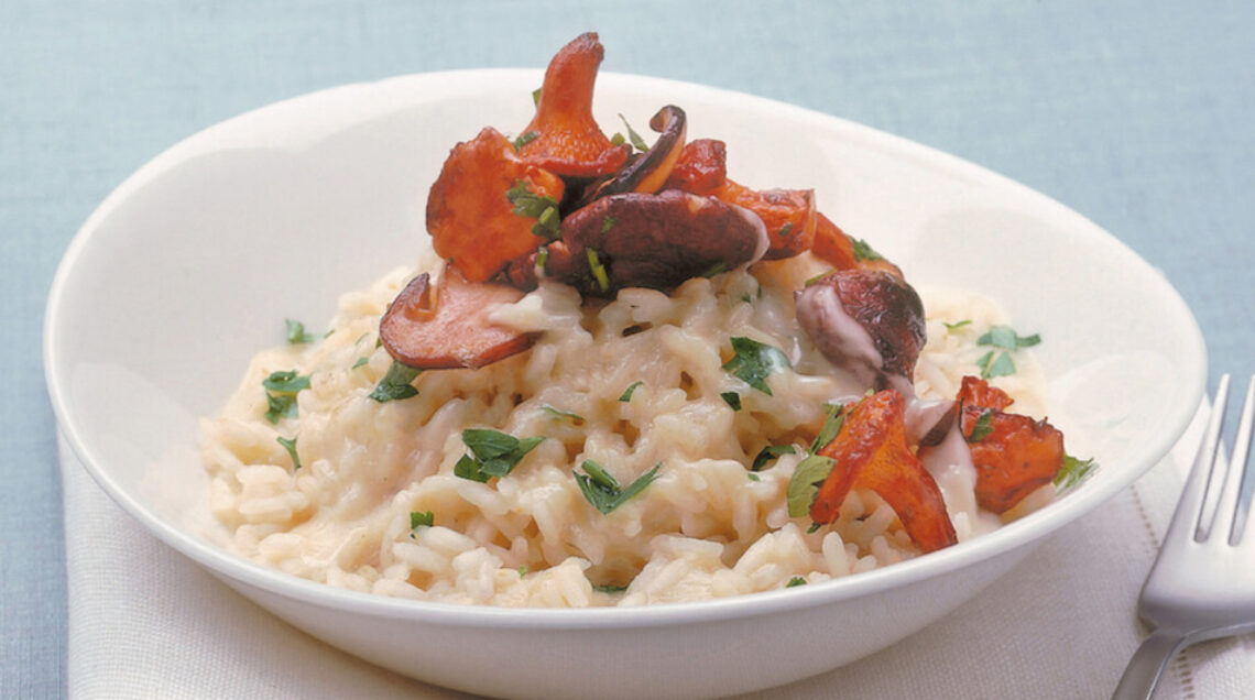 Risotto ai funghi con fonduta di fontina
