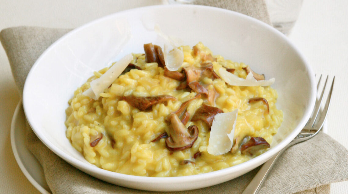 Risotto allo zafferano con porcini