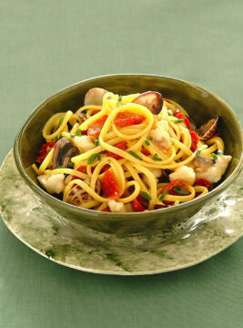 Bavette con pesce all'arancia