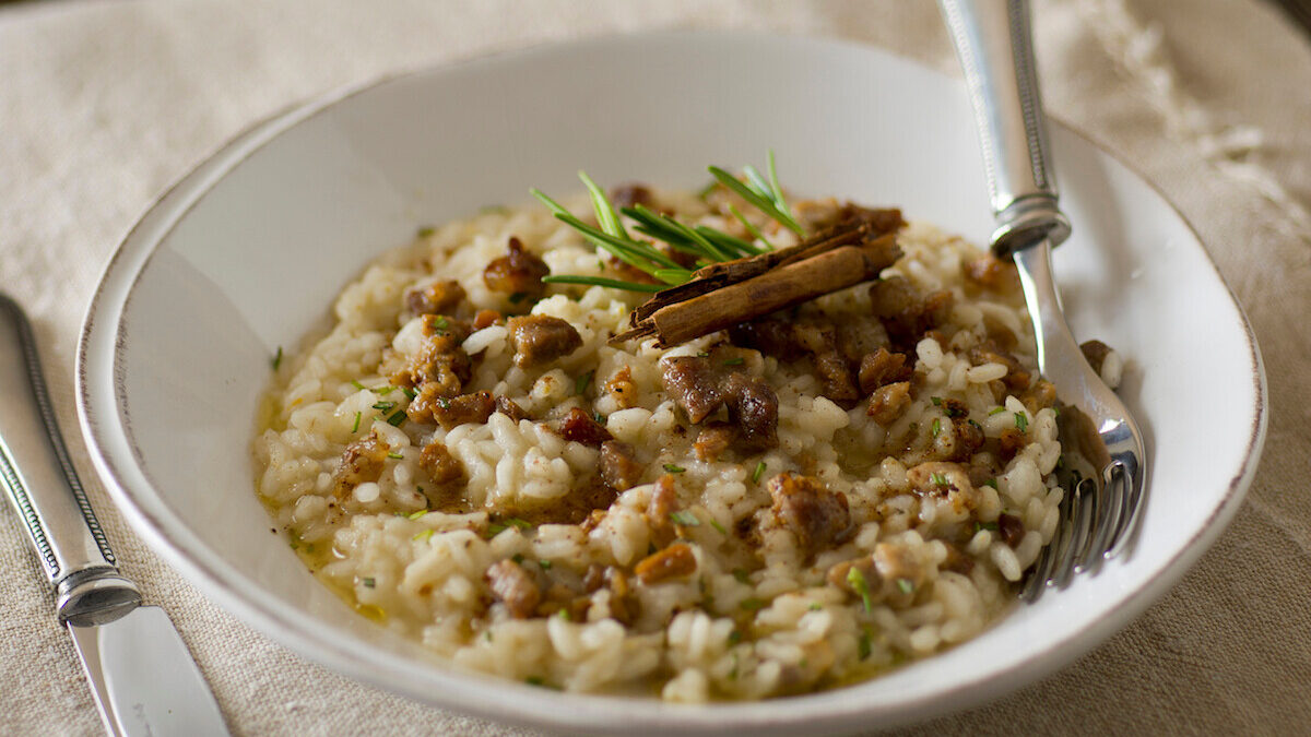 Risotto all’isolana (con pasta di salame)