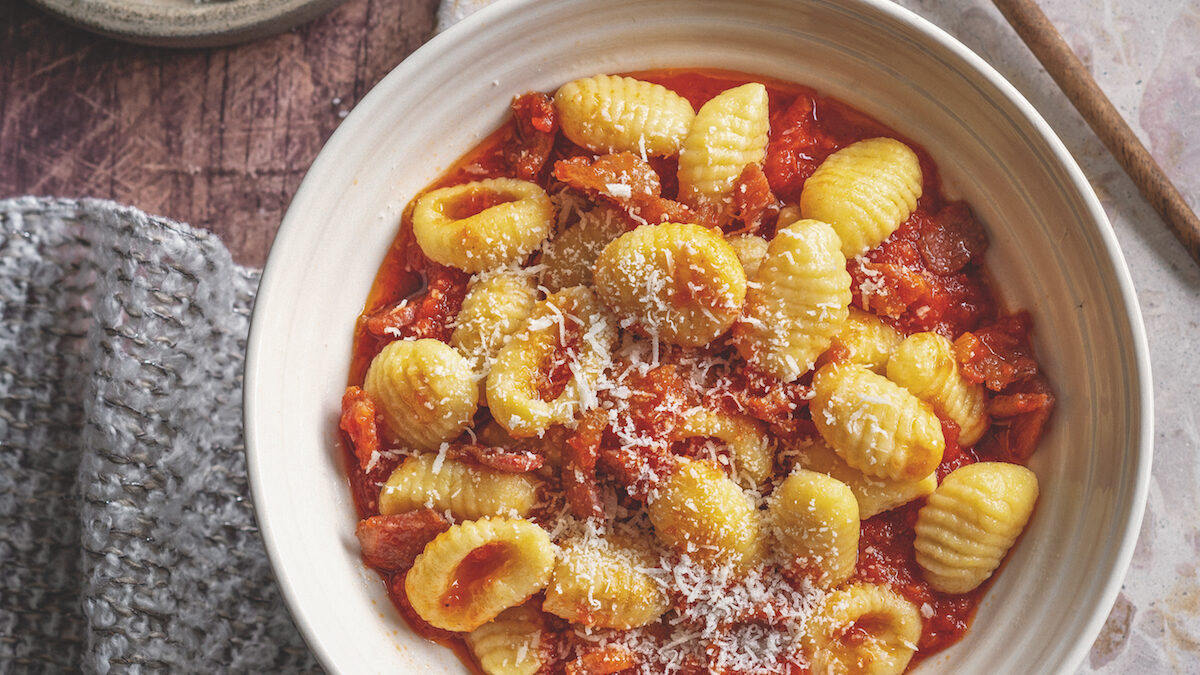 Gnocchi di polenta all’amatriciana