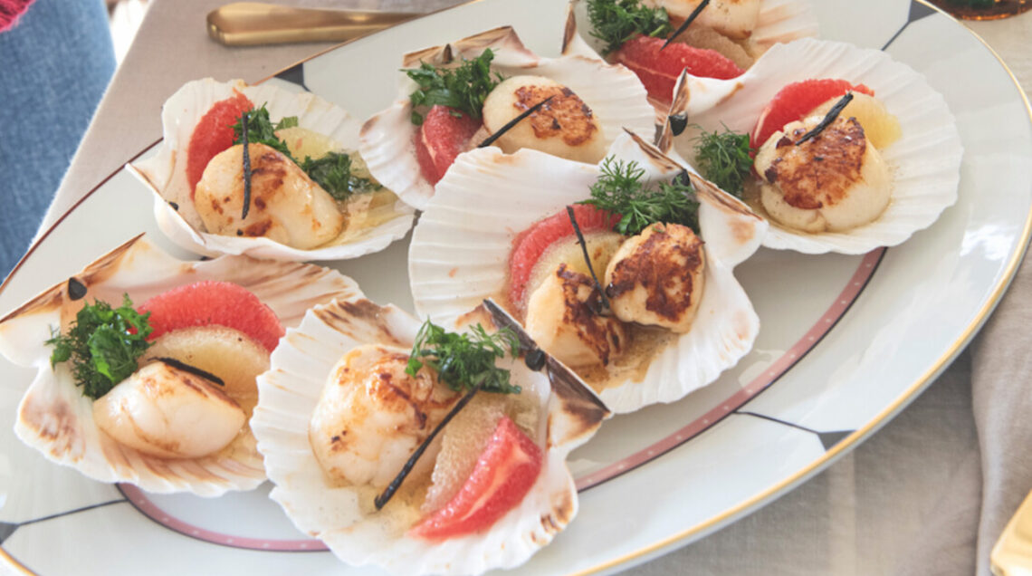 Capesante al pompelmo e burro vanigliato