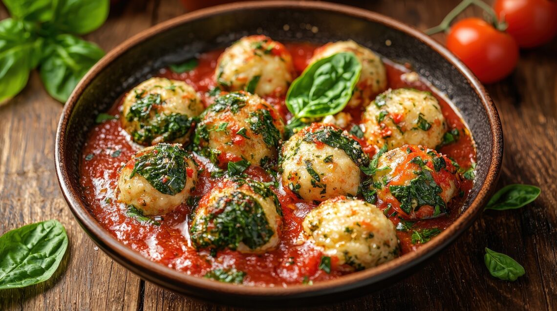 Gnudi with Tomato Sauce