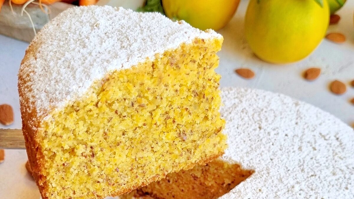 Torta soffice arance, carote e mandorle