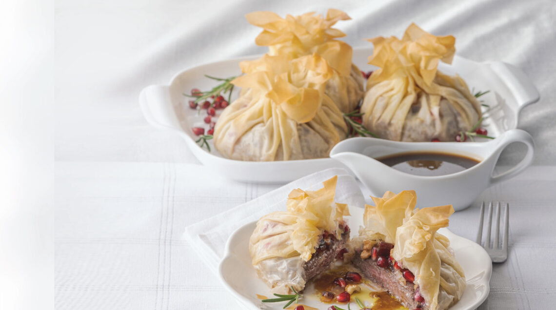 Fagotti di filetto alla melagrana