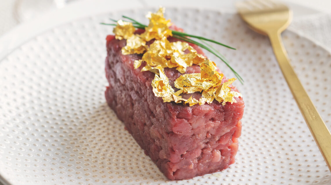 Tartare di fassona con fiocchi d'oro