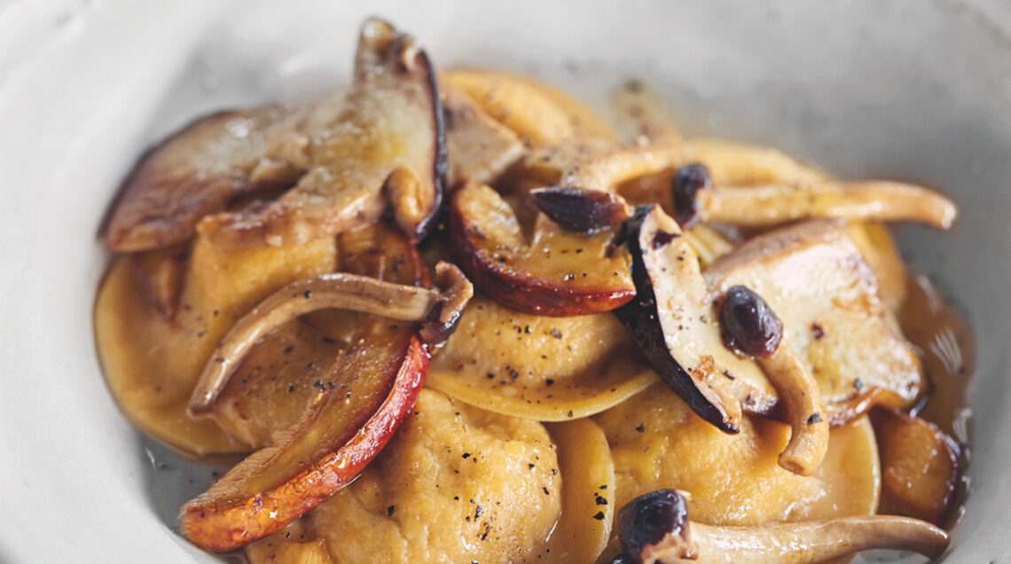 Tortelli ripieni di lasagna con funghi
