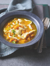 Zuppa di sogliola e zucca allo zenzero