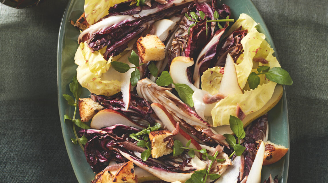 Nicoise invernale di radicchi al forno