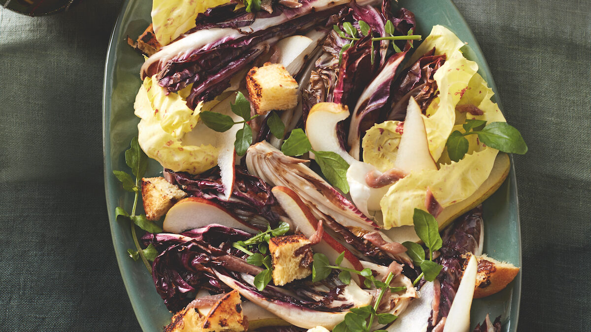 Nicoise invernale di radicchi al forno