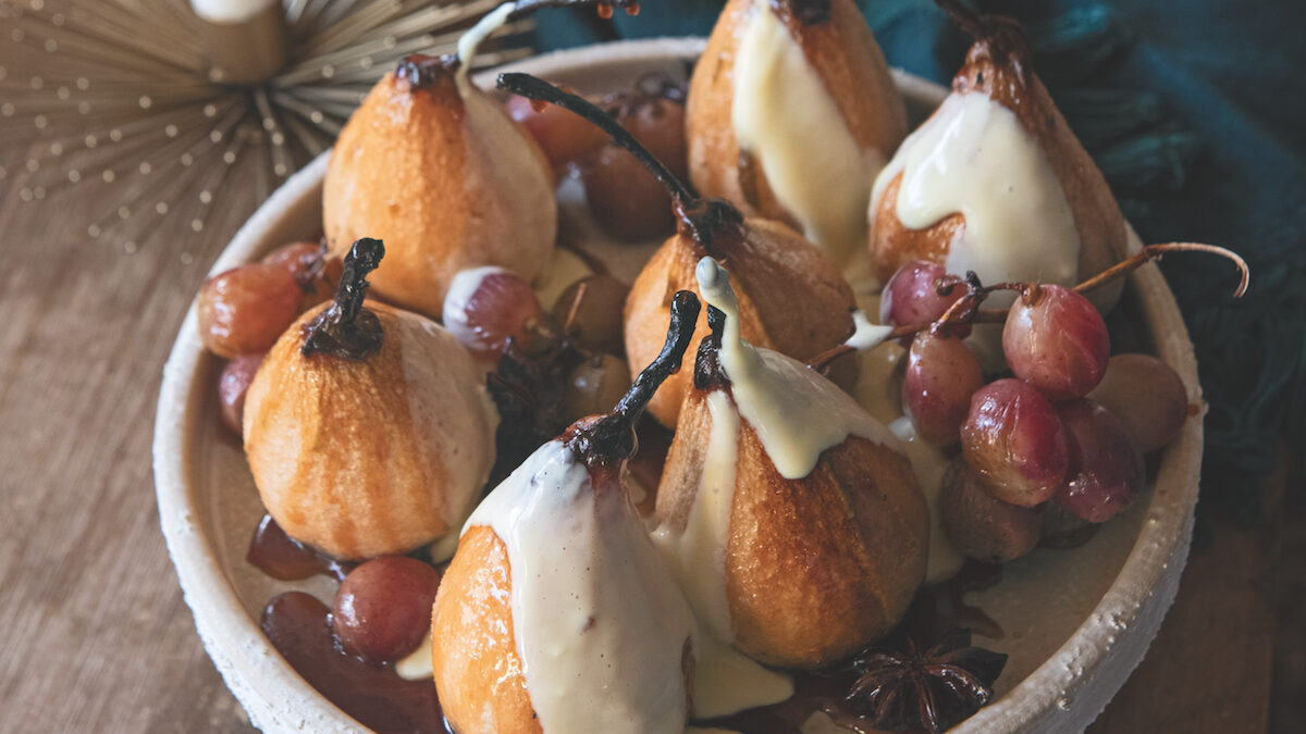 Pere arrostite al marsala con crema