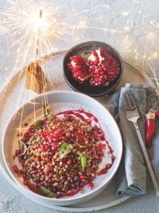 Insalata Di Grano, Lenticchie E Melagrana -