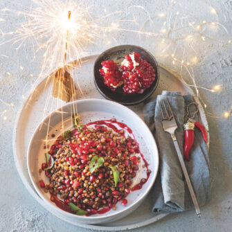 Insalata Di Grano, Lenticchie E Melagrana -