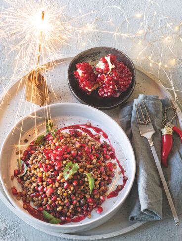 Insalata Di Grano, Lenticchie E Melagrana -