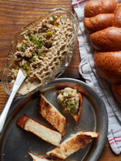 Caviale ebraico di melanzane e funghi porcini