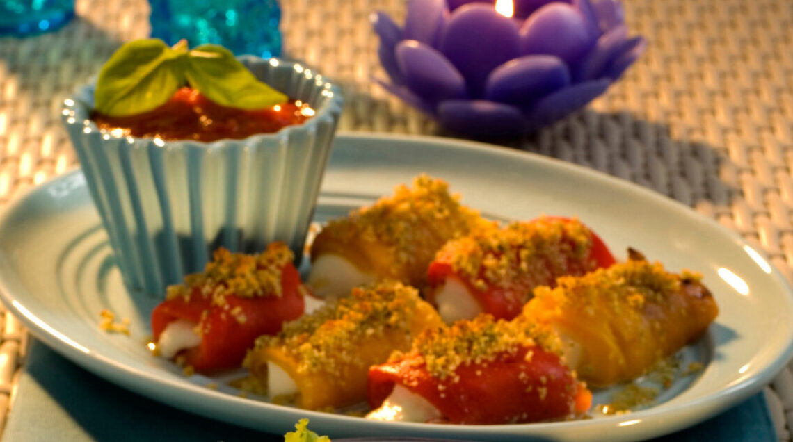 involtini vegetariani di peperoni