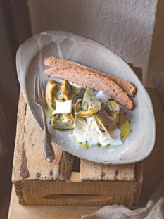 Carciofi confit con ricotta dura