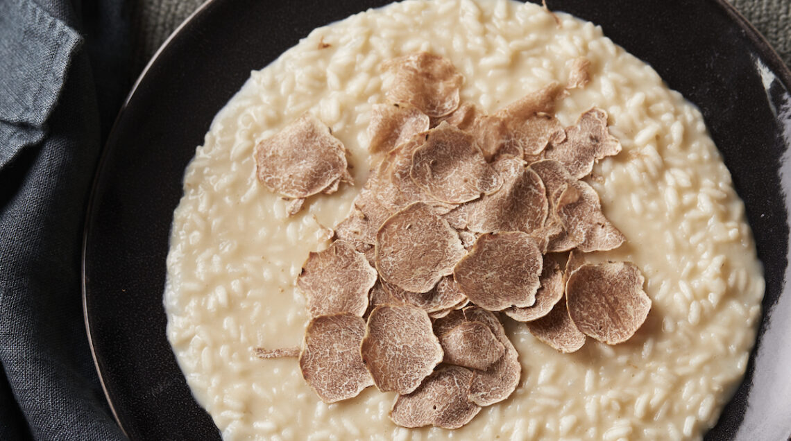 risotto al topinambur con tuorlo e tartufo bianco