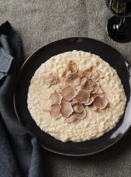 risotto al topinambur con tuorlo e tartufo bianco