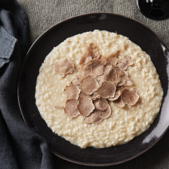 risotto al topinambur con tuorlo e tartufo bianco
