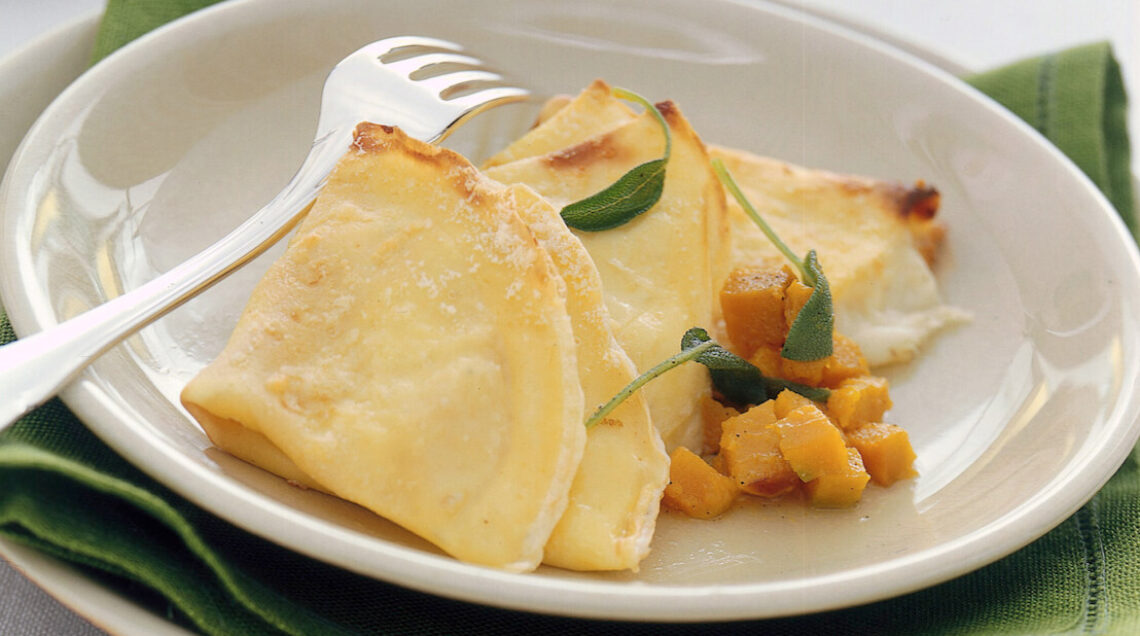 Crespelle al formaggio con zucca