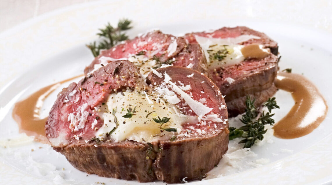Filetto arrosto farcito alle erbe e allo chèvre
