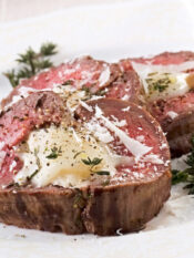 Filetto arrosto farcito alle erbe e allo chèvre