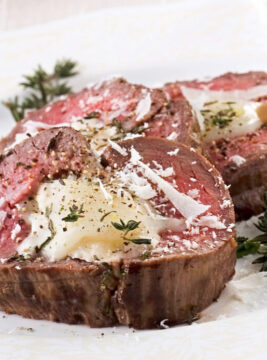 Filetto arrosto farcito alle erbe e allo chèvre