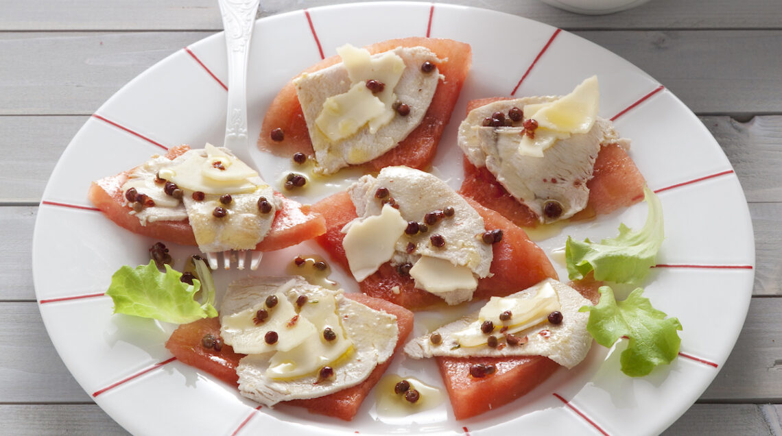 Tagliata di tacchino con anguria
