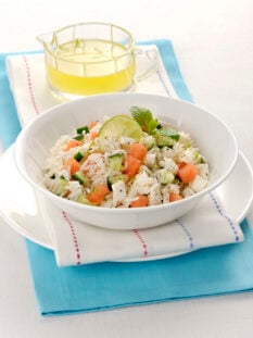 Riso freddo con anguria e primosale