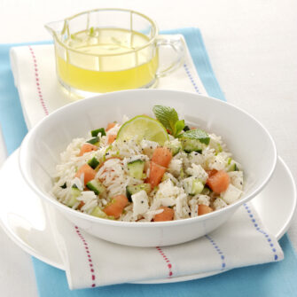 Riso freddo con anguria e primosale