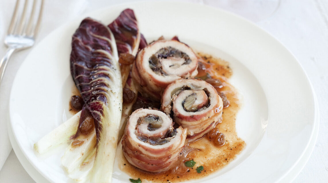 Rotolini con radicchio e pancetta